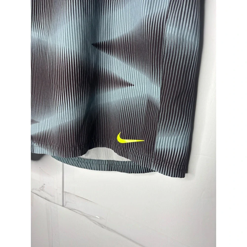 Nike Mens Board Shorts Size 36 Black Blue Geometric‎ Optic Print Swim Trunks